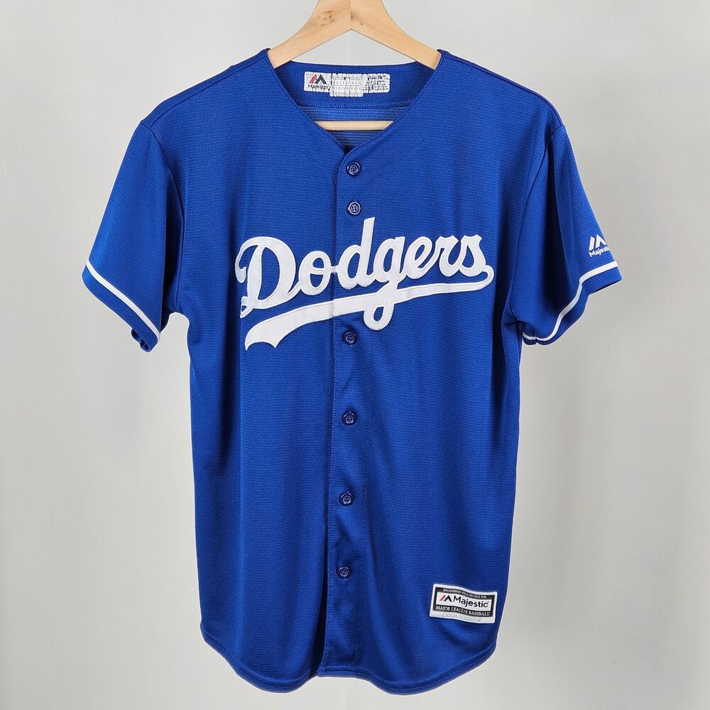 Majestic MLB‎ LA Dodgers Clayton Kershaw 22 Blue Baseball Jersey | Youth 14 - 16